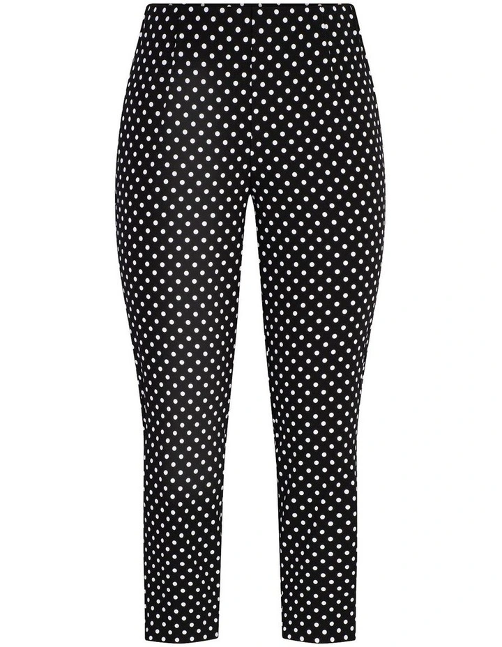 Spot Dot 7/8 Crop Leg Stretch Pant in Black image 6