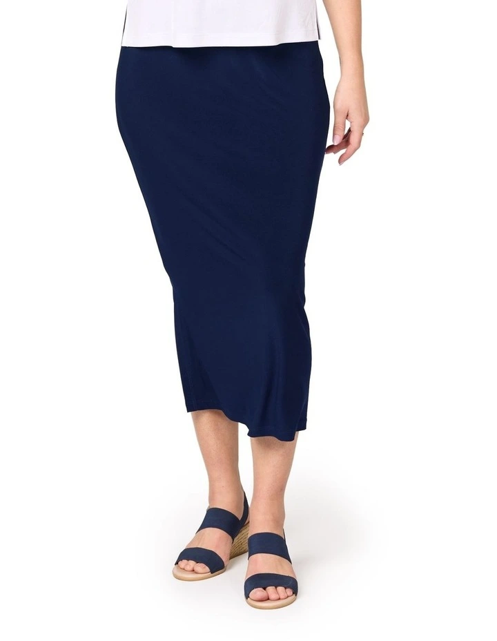 Hush Straight Midi Skirt in Navy image 1