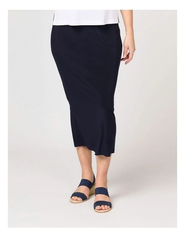 Hush Straight Midi Skirt in Navy