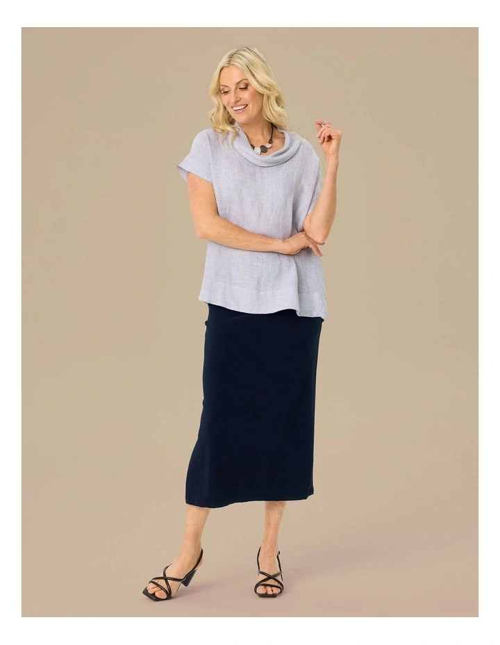 Hush Straight Midi Skirt in Navy image 5