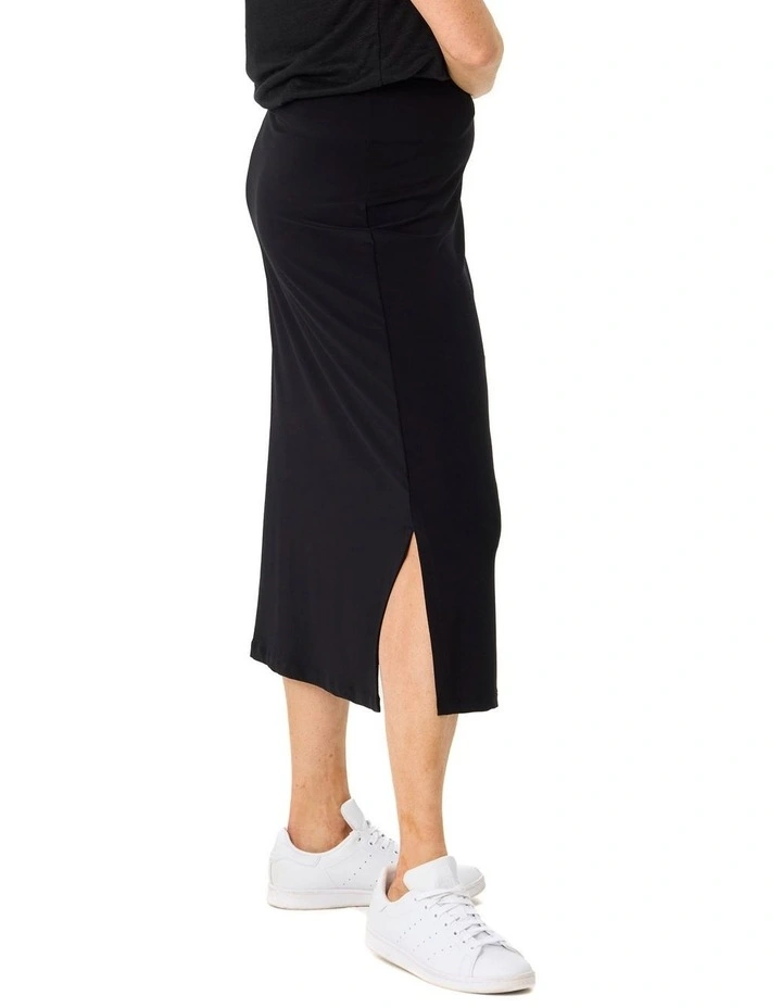 Hush Straight Midi Skirt in Black image 3