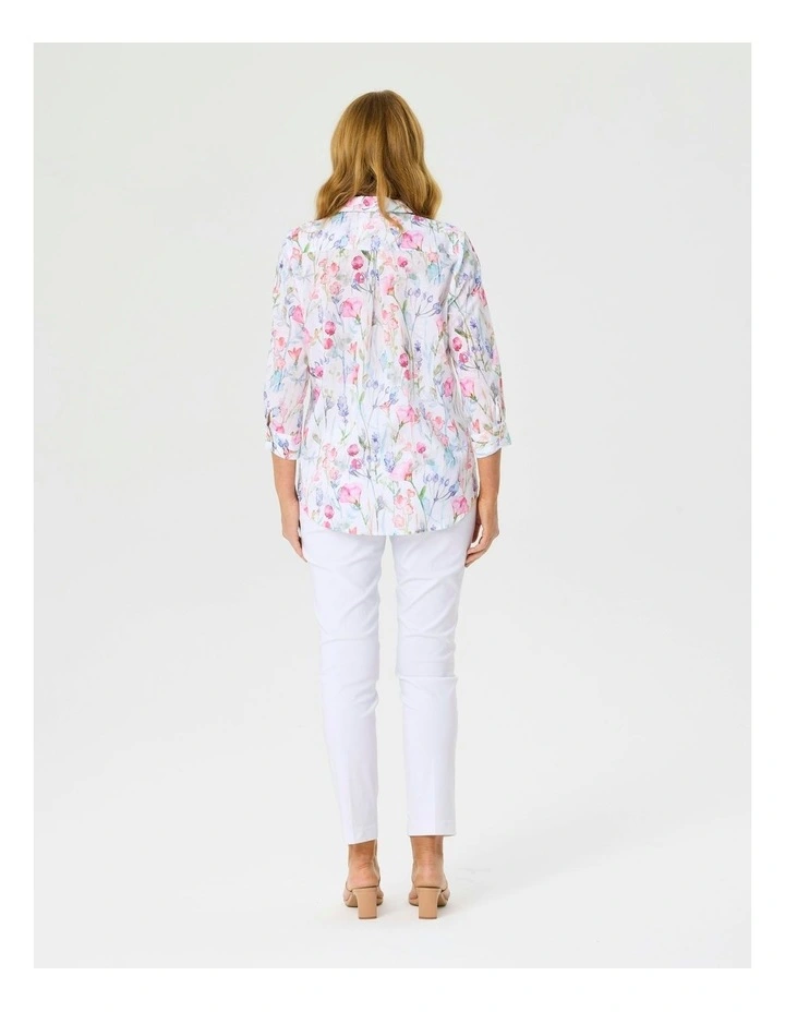 Arlene 3/4 Sleeve Print Shirt in Multi image 2