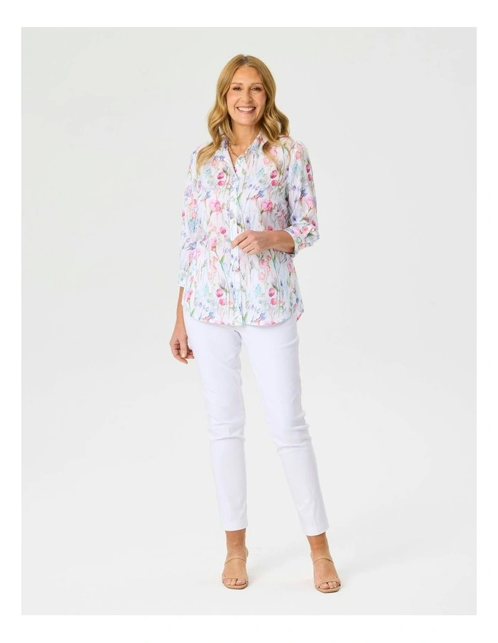 Arlene 3/4 Sleeve Print Shirt in Multi image 5
