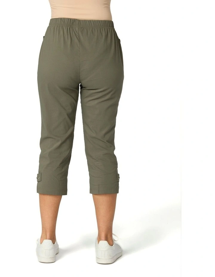 Vibe Stretch Eyelet Crop Pant in Olive image 2