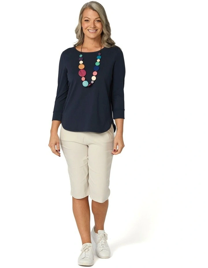 Vibe Stretch Pull on Long Shorts in Cream image 5