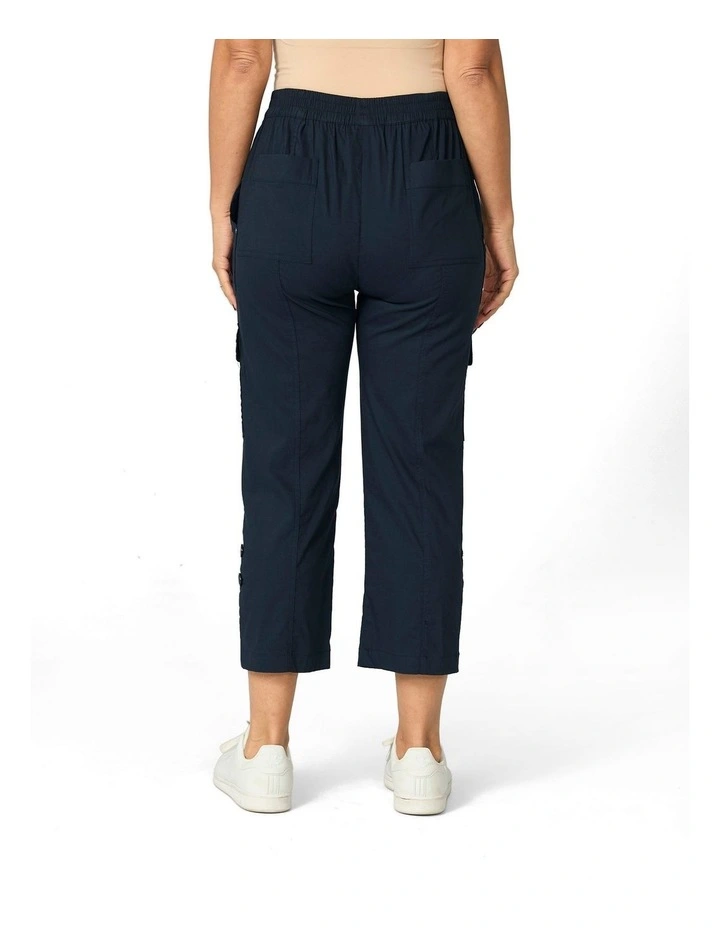 Vibe Stretch Crop Cargo Pant in Navy image 2