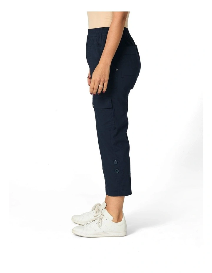 Vibe Stretch Crop Cargo Pant in Navy image 3