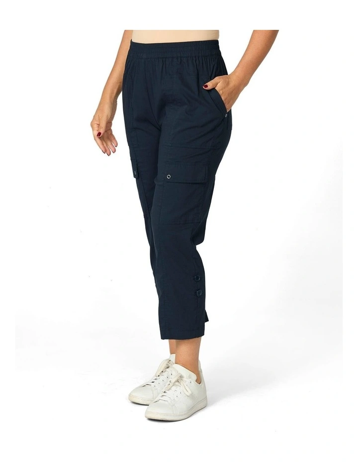 Vibe Stretch Crop Cargo Pant in Navy image 5