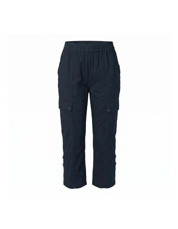 Vibe Stretch Crop Cargo Pant in Navy image 6