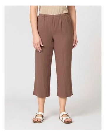 Cable Beach Relaxed Capri Pant in Brown
