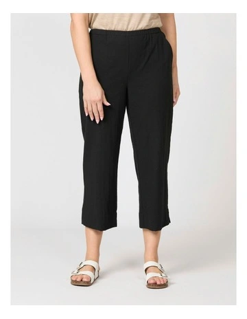 Cable Beach Relaxed Capri Pant in Black