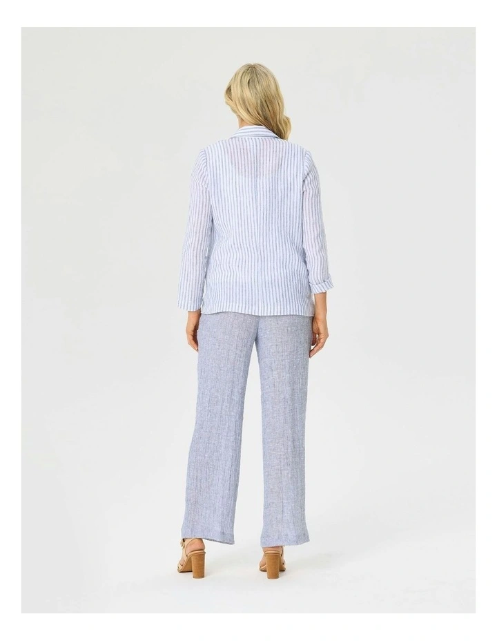 Corsica Stripe One Button Jacket in Blue image 2