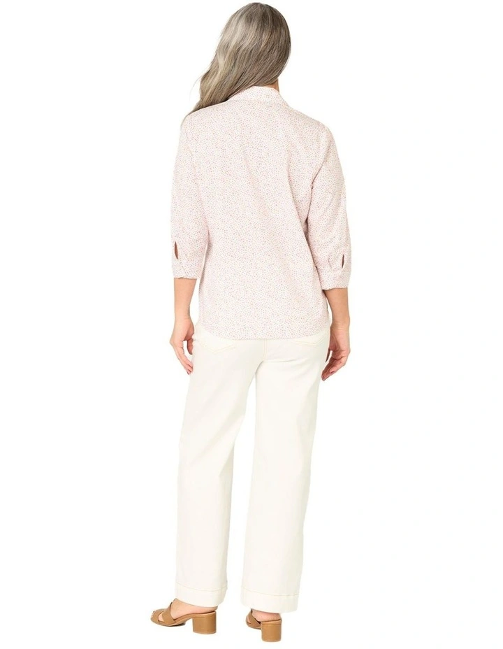 Charming 3/4 Sleeve Shirt in Multi image 2