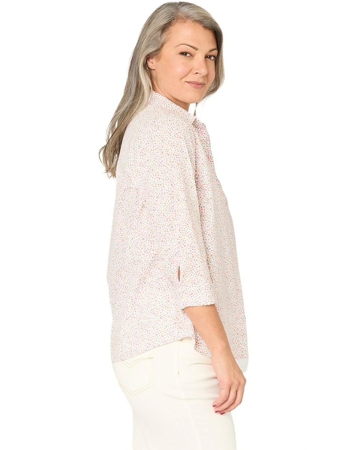 Charming 3/4 Sleeve Shirt in Multi image 3