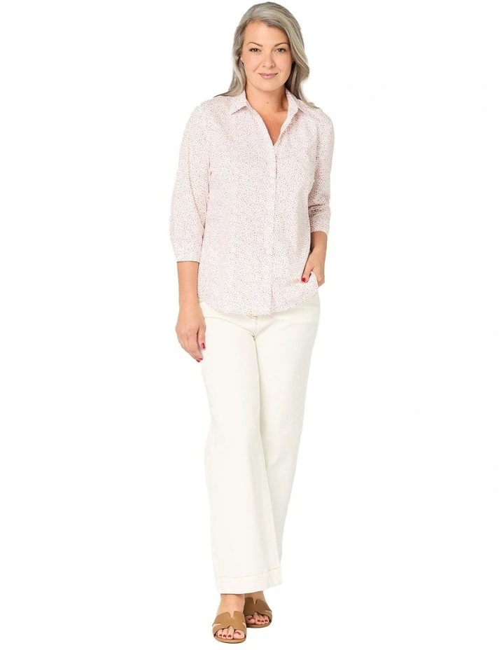 Charming 3/4 Sleeve Shirt in Multi image 4