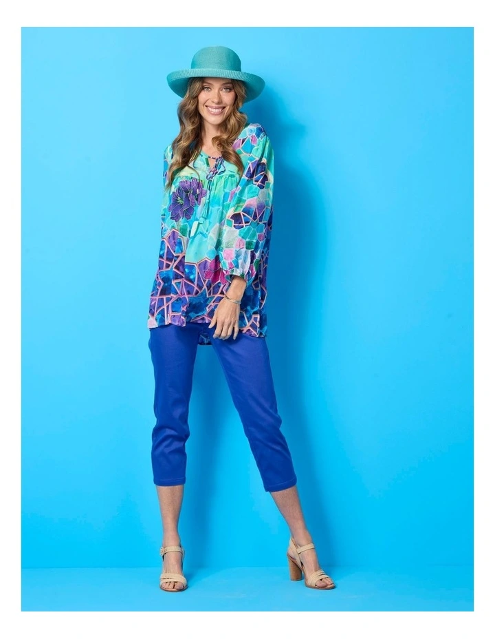 Sunset Beach Relaxed Top in Purple Multi image 6