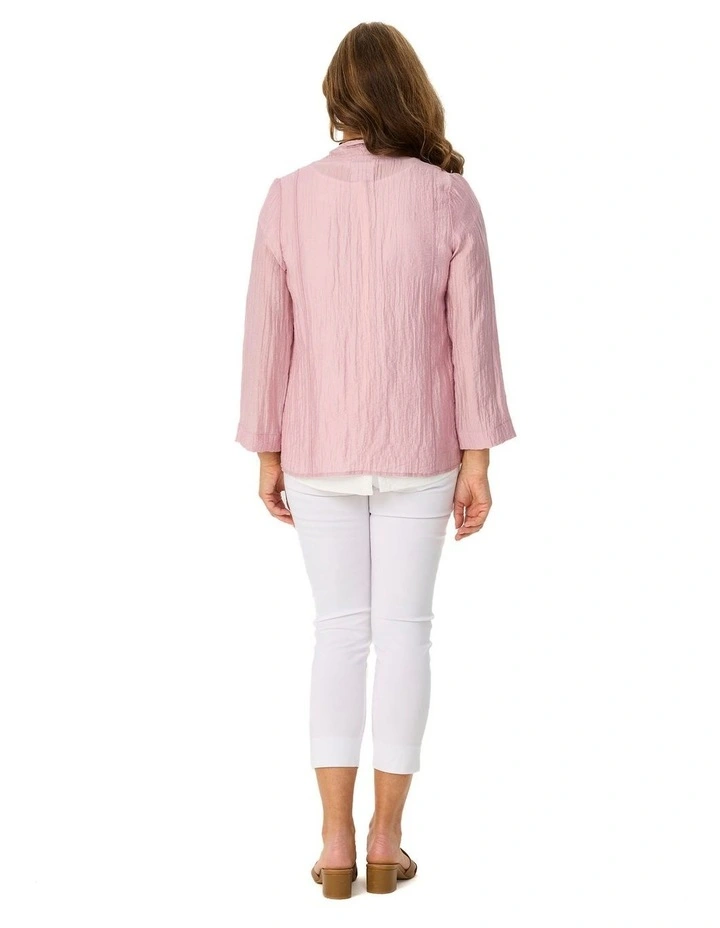 Casino 3/4 Sleeve Waterfall Jacket in Pink image 2