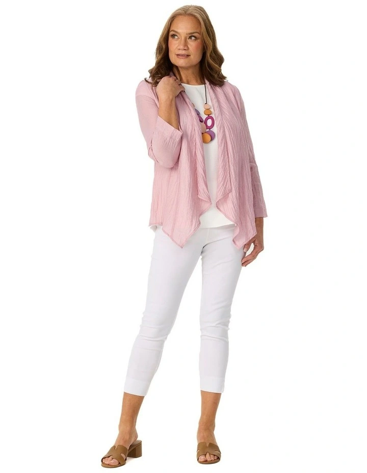 Casino 3/4 Sleeve Waterfall Jacket in Pink image 4
