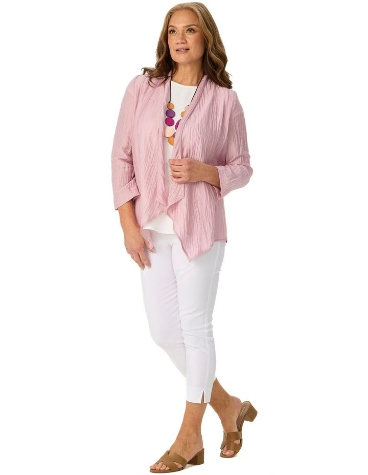 Casino 3/4 Sleeve Waterfall Jacket in Pink image 5