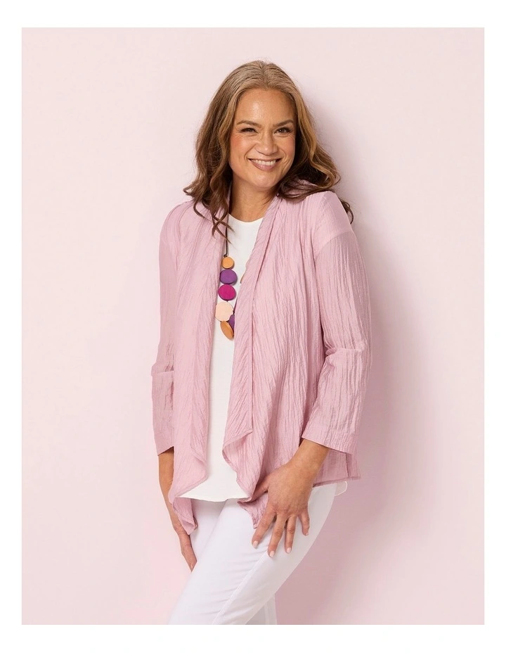 Casino 3/4 Sleeve Waterfall Jacket in Pink image 6