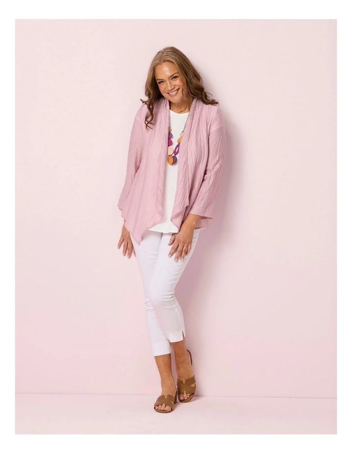 Casino 3/4 Sleeve Waterfall Jacket in Pink image 7