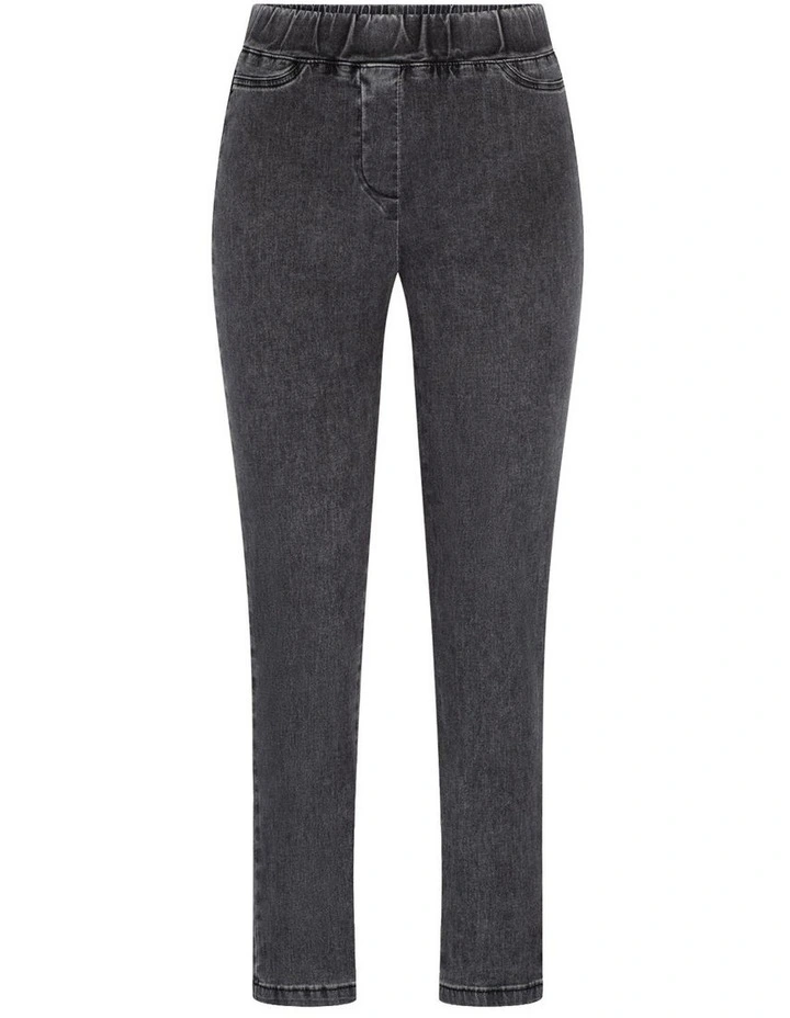 Suzy Stretch Long Pull On Jeans in Black image 6