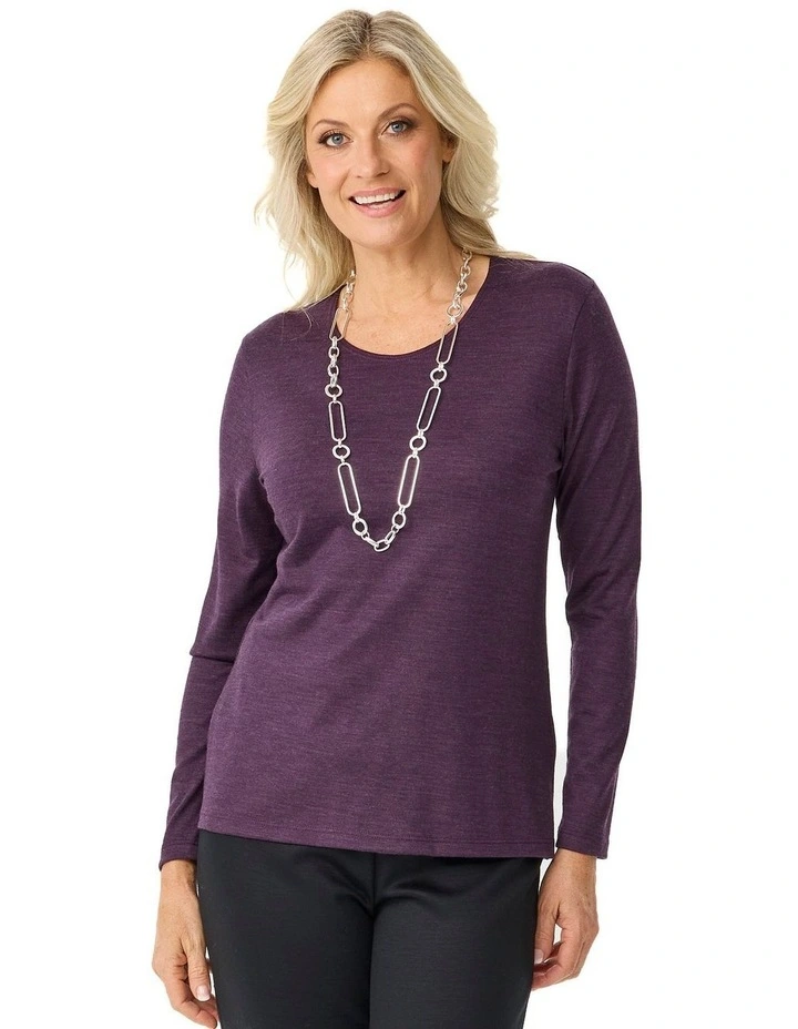 Hedrena Classic Long Sleeve Tee in Raisin image 1