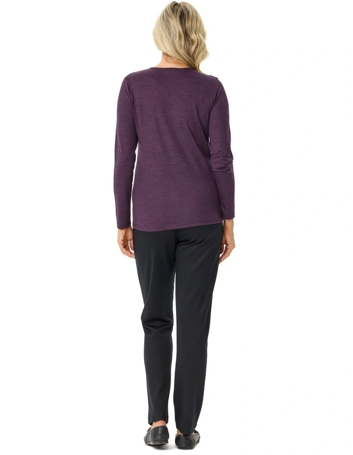 Hedrena Classic Long Sleeve Tee in Raisin image 2