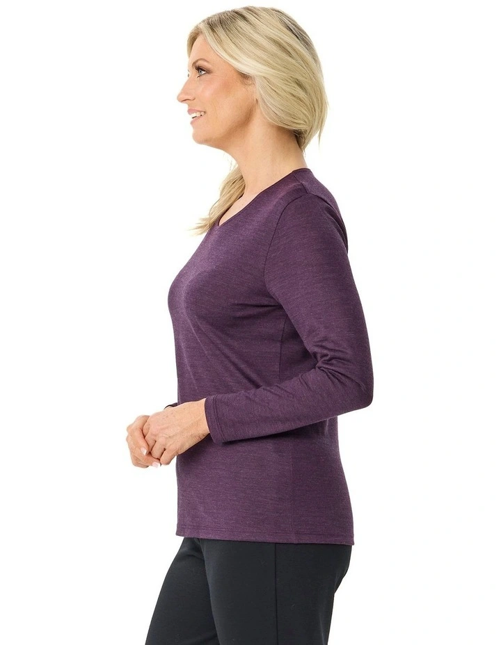 Hedrena Classic Long Sleeve Tee in Raisin image 3