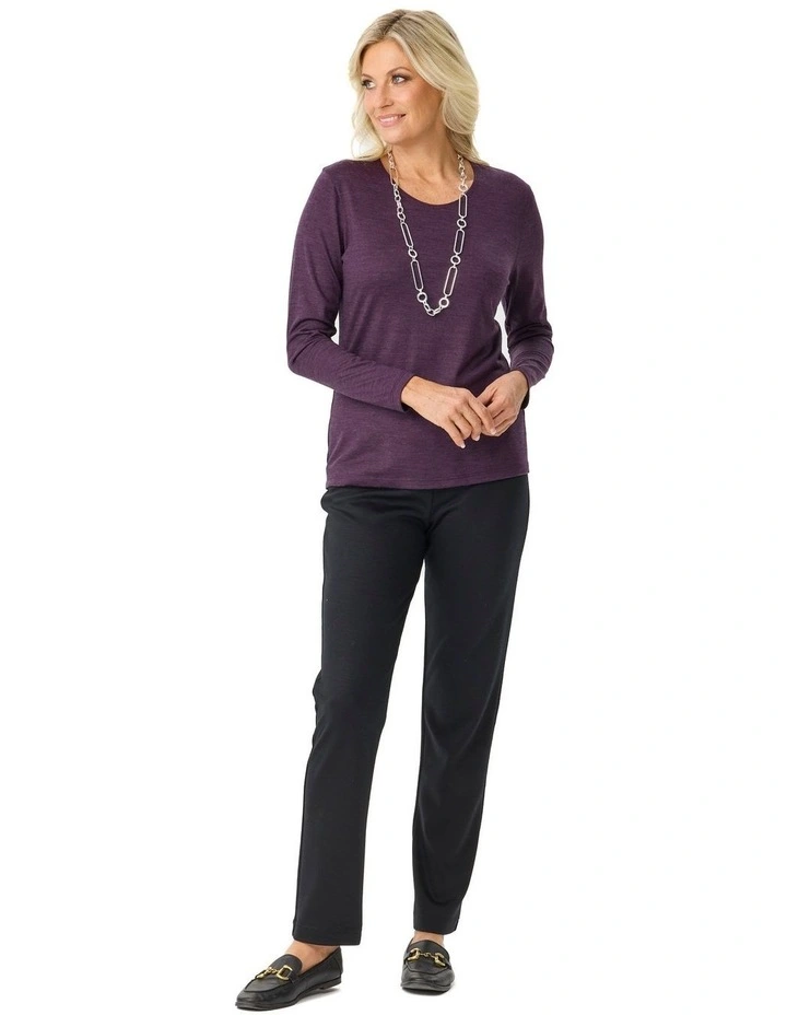 Hedrena Classic Long Sleeve Tee in Raisin image 4