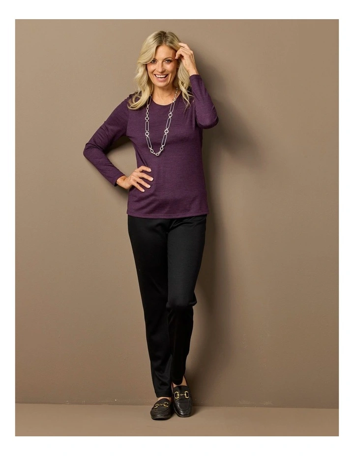 Hedrena Classic Long Sleeve Tee in Raisin image 6