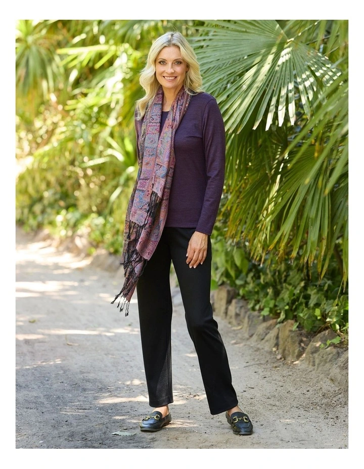 Hedrena Classic Long Sleeve Tee in Raisin image 7