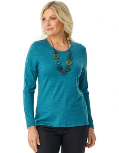 Hedrena Classic Long Sleeve Tee in Ocean