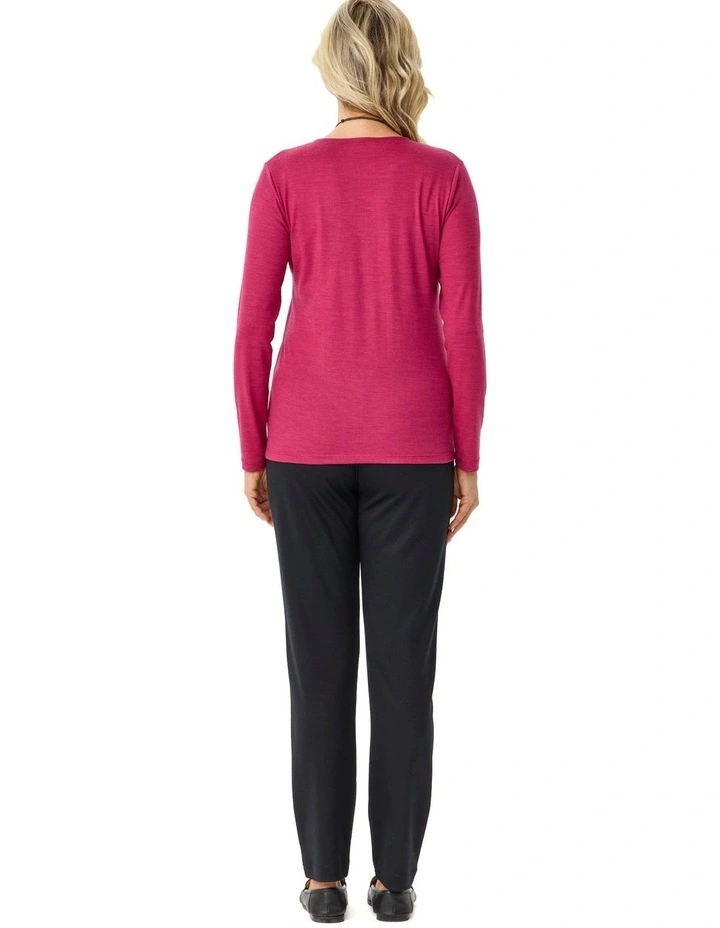 Hedrena Classic Long Sleeve Tee in Sangria image 2