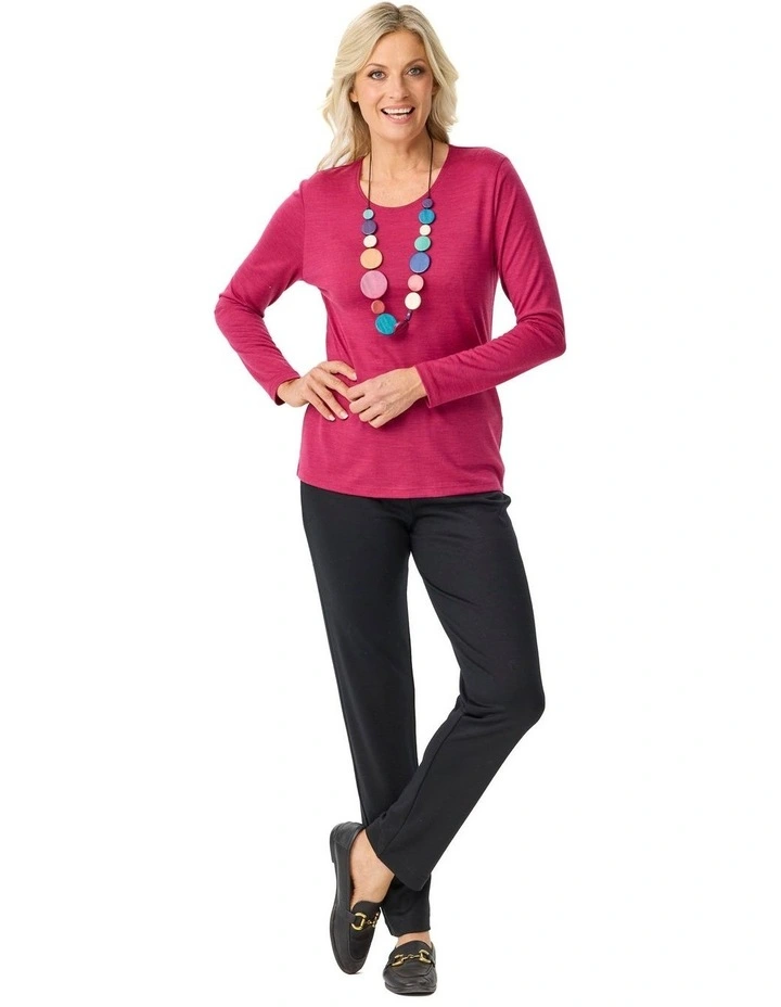 Hedrena Classic Long Sleeve Tee in Sangria image 4