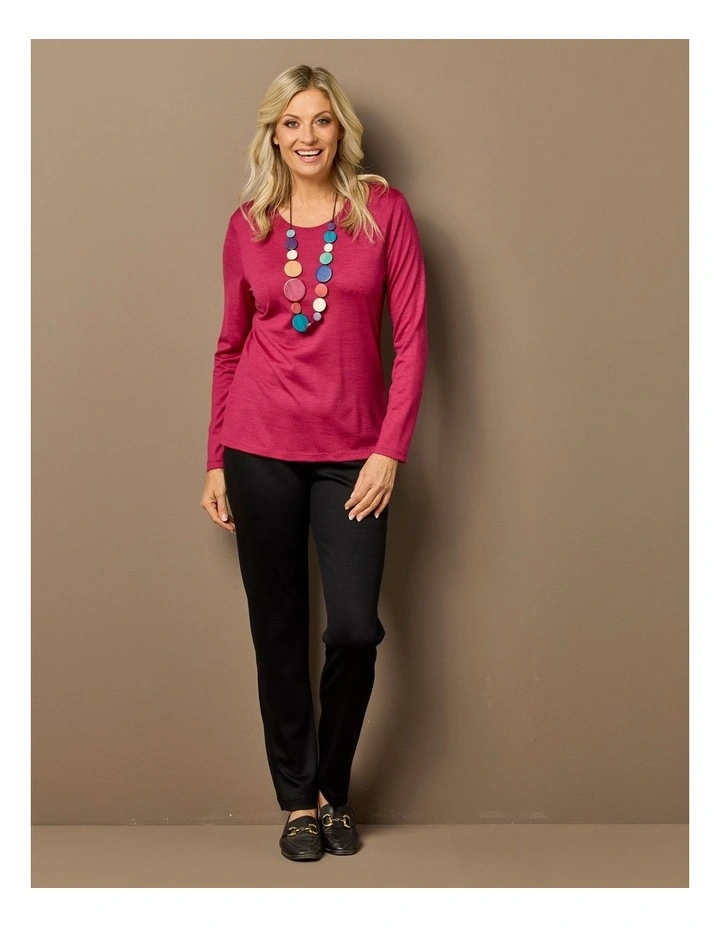 Hedrena Classic Long Sleeve Tee in Sangria image 5