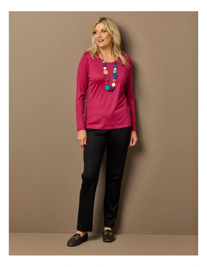 Hedrena Classic Long Sleeve Tee in Sangria image 6