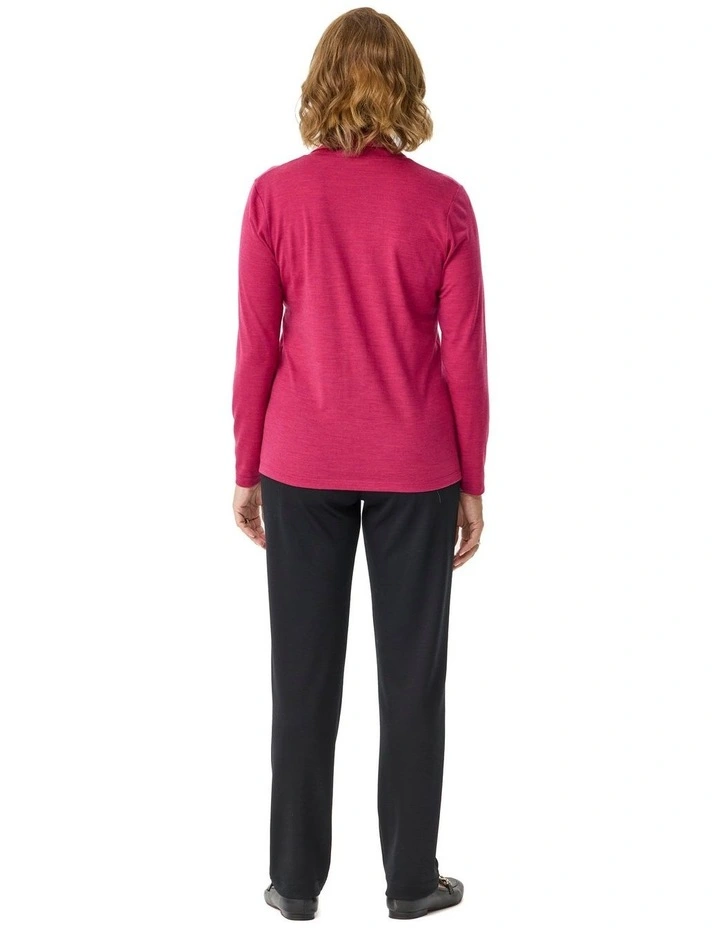 Hedrena Cowl Neck Long Sleeve Top in Sangria image 2