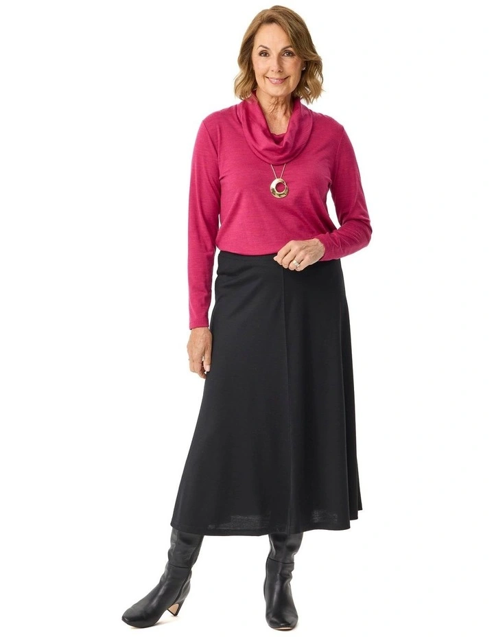 Hedrena Cowl Neck Long Sleeve Top in Sangria image 5