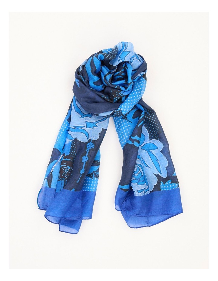 Ryana Silk Scarf in Blue Mix image 1