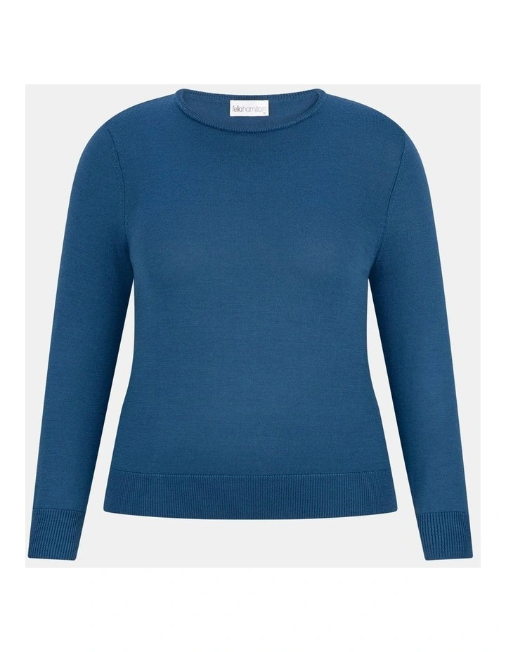 Melanie Merino Wool Crew Neck Sweater in Grey image 7