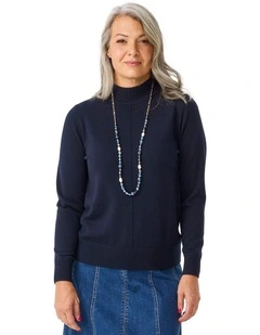 Viola Turtle Neck Sweater in Navy