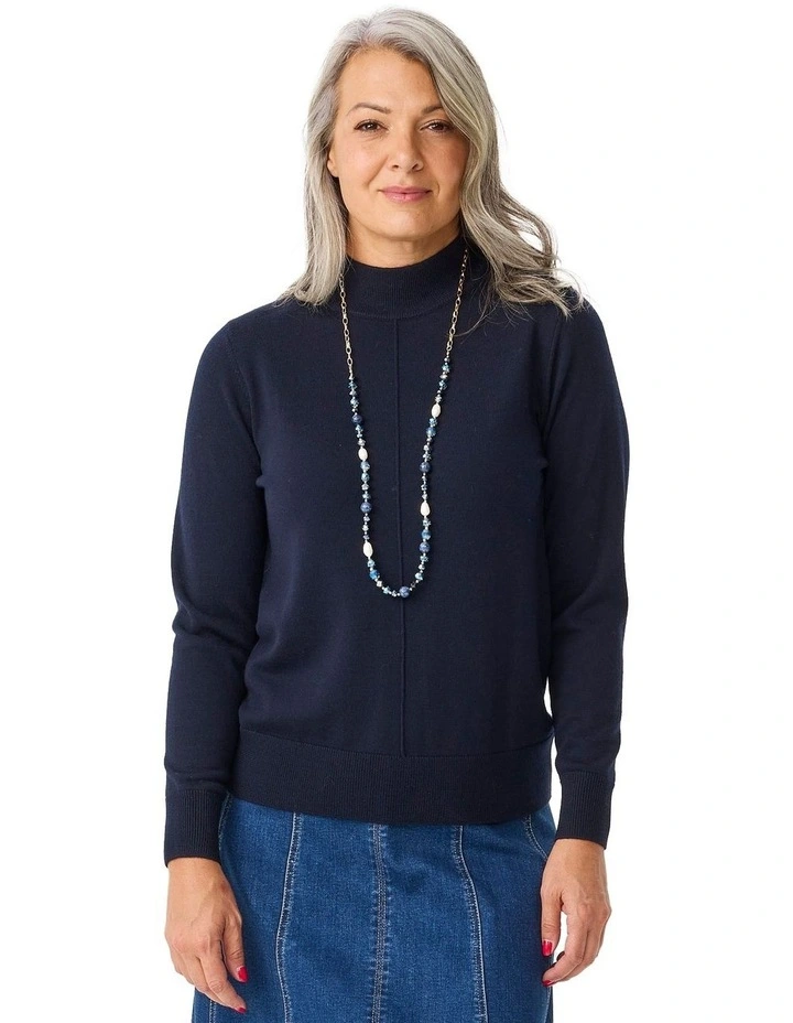 Viola Turtle Neck Sweater in Navy image 1