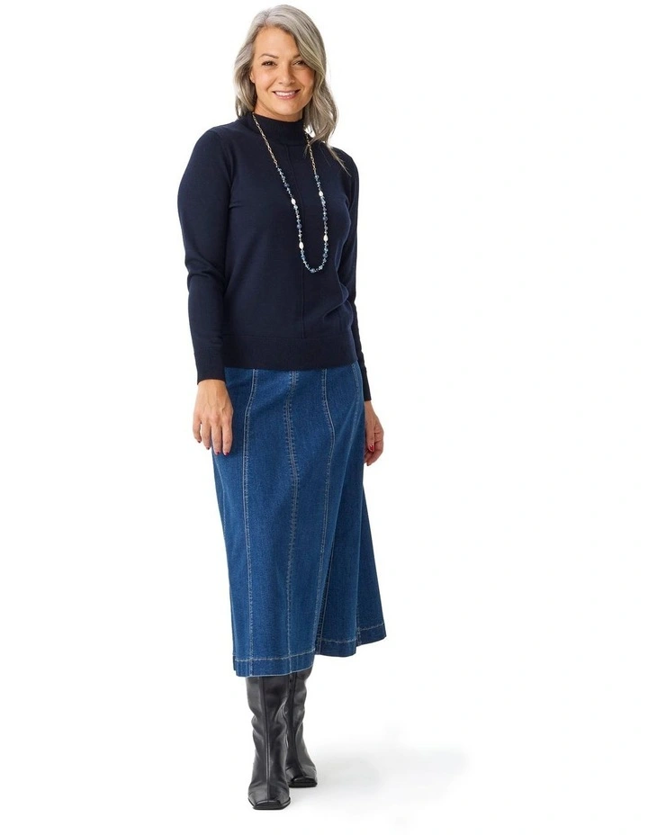 Viola Turtle Neck Sweater in Navy image 4