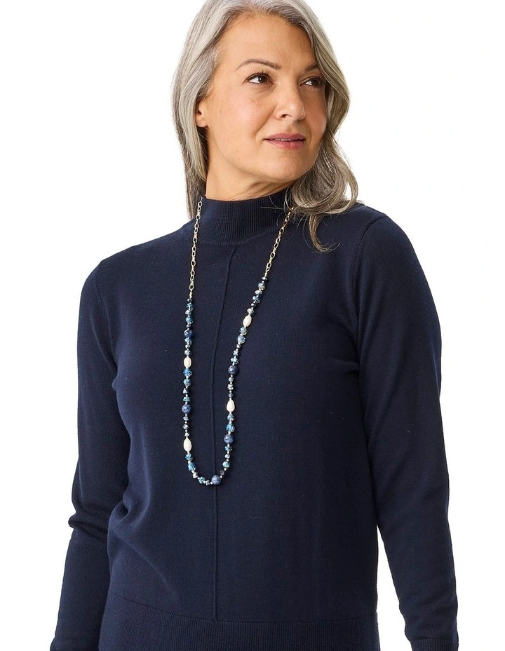 Viola Turtle Neck Sweater in Navy image 5