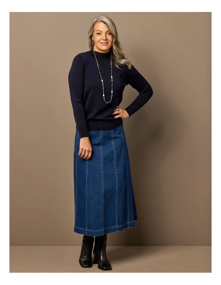 Viola Turtle Neck Sweater in Navy image 6