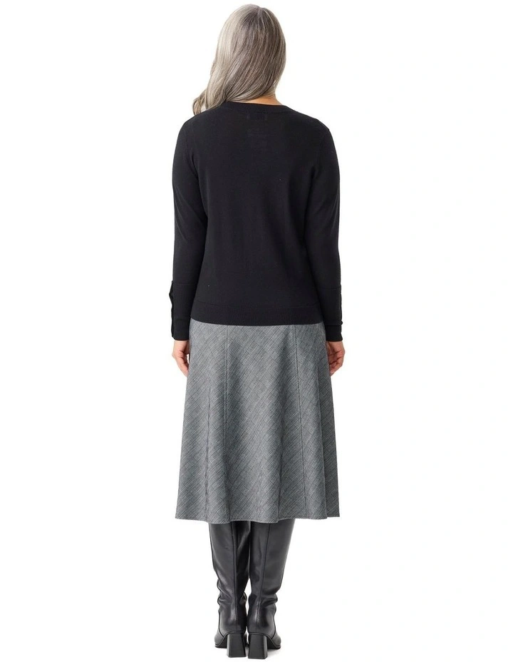 Potts Point Button Sleeve Sweater in Black image 2