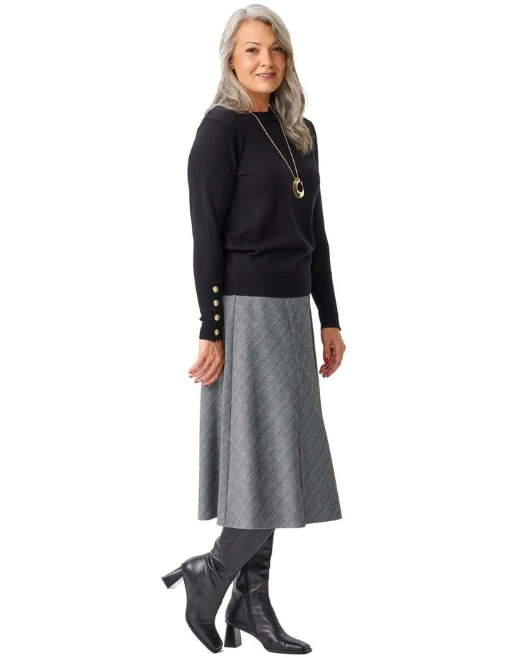 Potts Point Button Sleeve Sweater in Black image 4