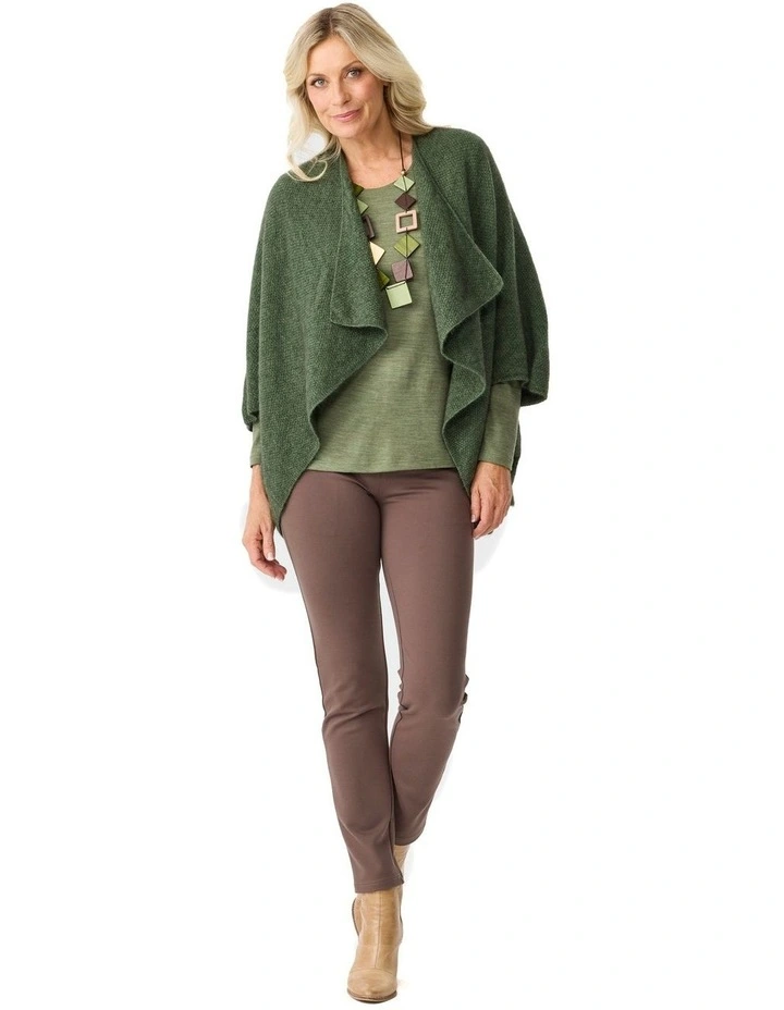 Possum Moss Stitch Longline Wrap in Green image 4