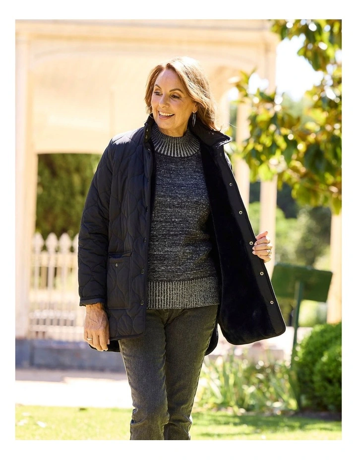 Moors Faux Fur Lined Jacket in Black image 6